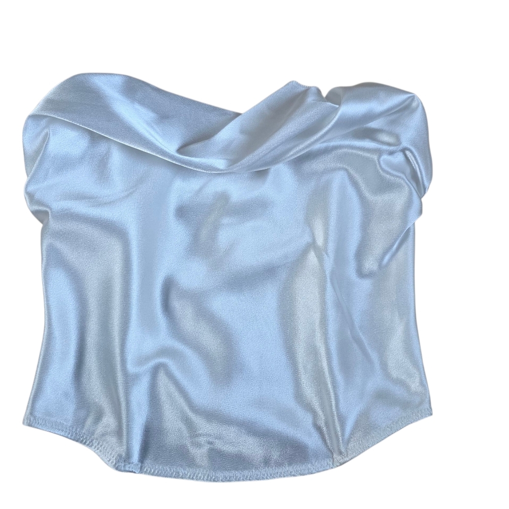 Lovers And Friends Shiny White Bustier Top Size S NWT